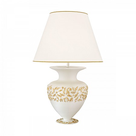 Table Lamp ANFORA, 90 Decor LIBERTA WHITE ANTIQUE, hand-painted