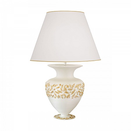 Table Lamp ANFORA, 65 Decor LIBERTA WHITE ANTIQUE, hand-painted
