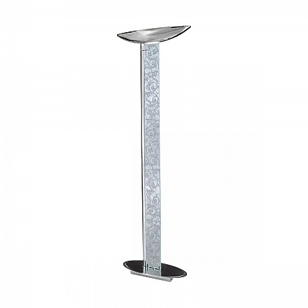Floor Lamp DELPHI Decor Toscana silver/white, chrome, silver-plated, hand-painted