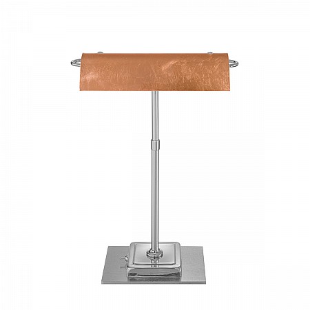 Table Lamp BANKERS Decor COPPER LEAF, chrome, silver-plated, hand-painted