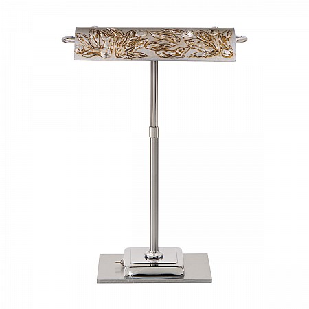 Table Lamp BANKERS Decor LIBERTA SILVER ANTIQUE, chrome, silver-plated, hand-painted