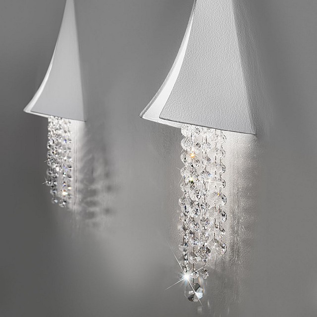 Wall Lamp FONTE DI LUCE White, OPTIC KOLARZ clear
