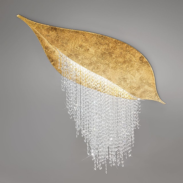 Ceiling Lamp FONTE DI LUCE, 120 GOLD LEAF, OPTIC KOLARZ clear